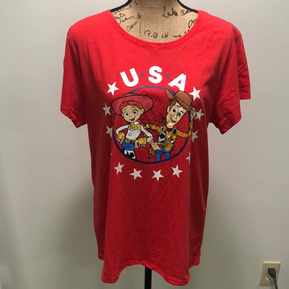 Disney Toy Story Woody & Jessie USA Short Sleeve Tee - Picture 2 of 9